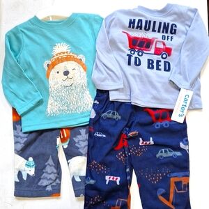 NEW! Set of 2 Carter's 12M Baby 2pc Pajama Sets - Long Sleeve & Pants